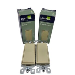 Leviton Decora Ivory 3-Way & Single Pole‎ Switch Bundle New Damaged Box